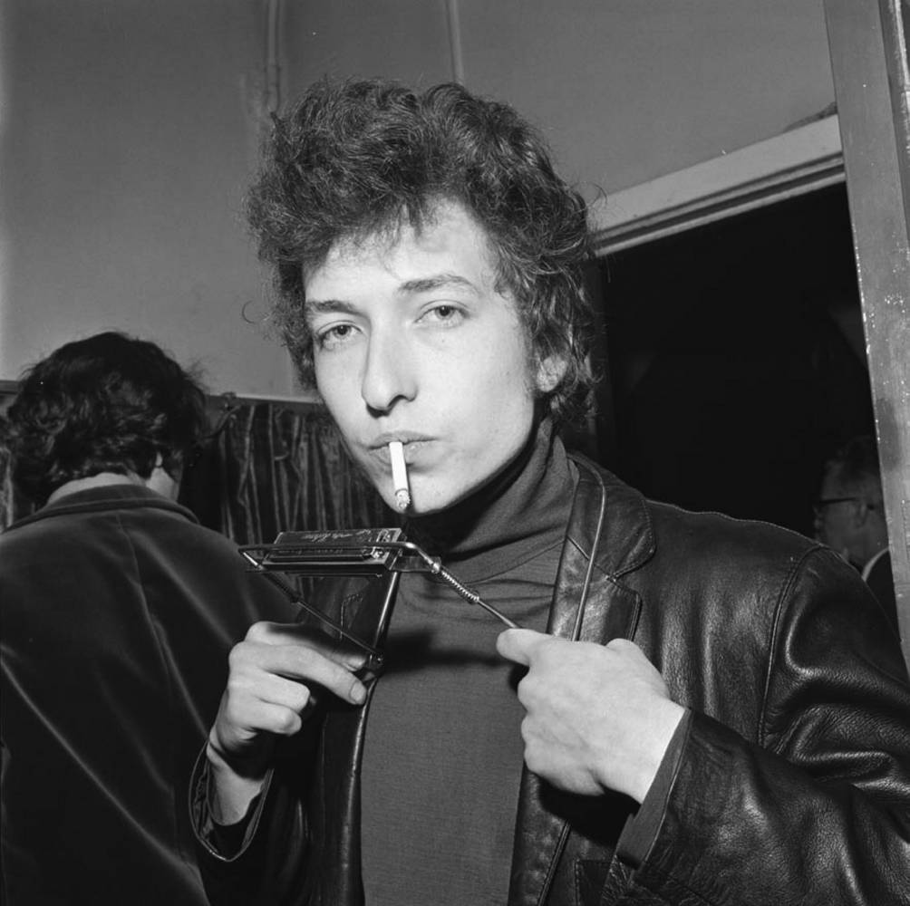 Bob Dylan Turtleneck And Leather Jacket