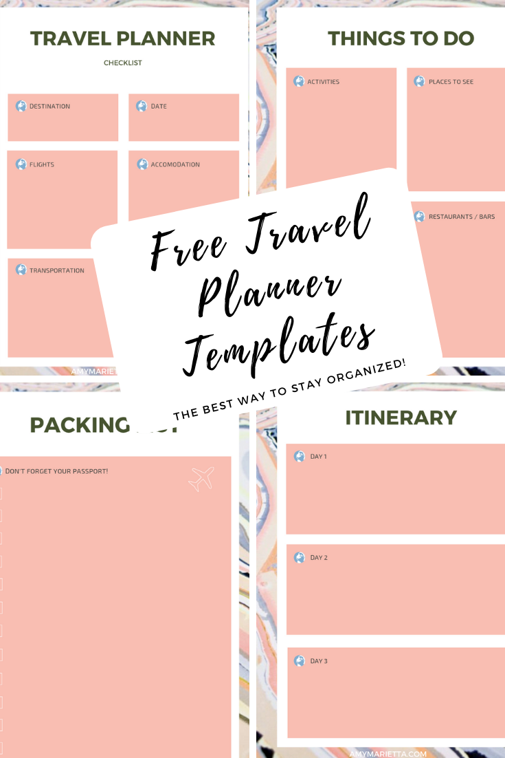 Free Travel Planner Templates | Amy Marietta