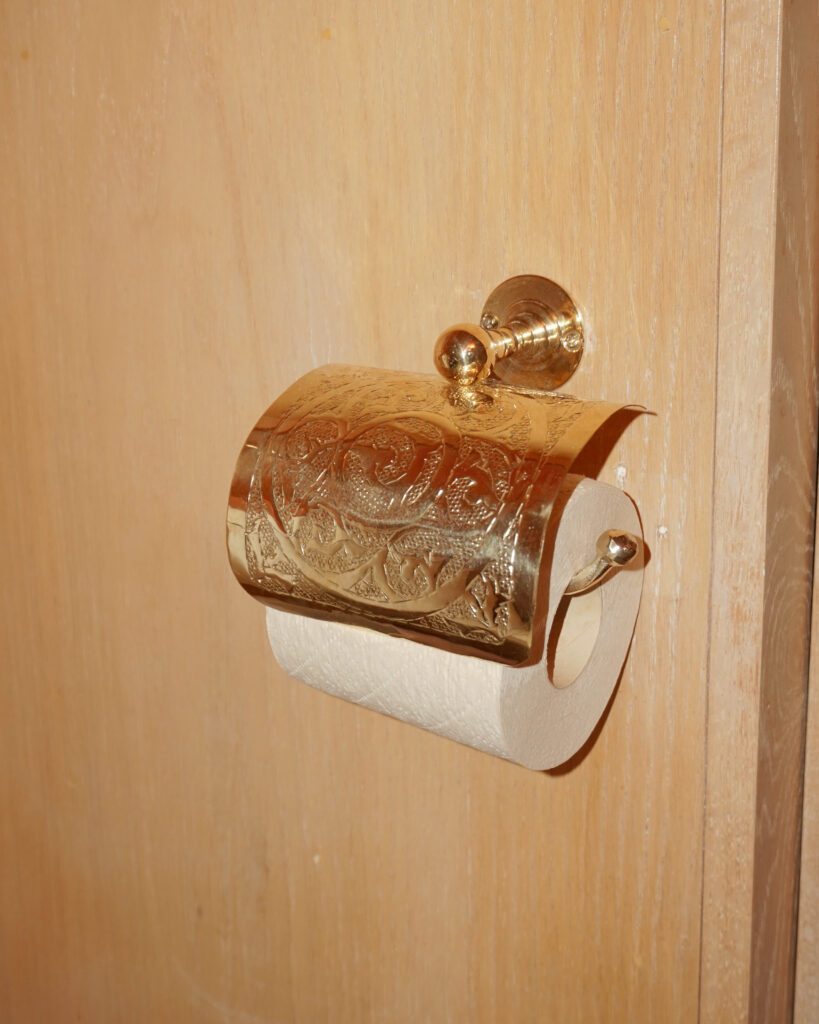 moroccan brass toilet paper holder