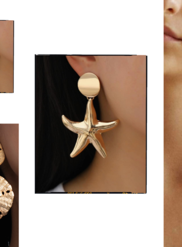 gold shell pearl earrings