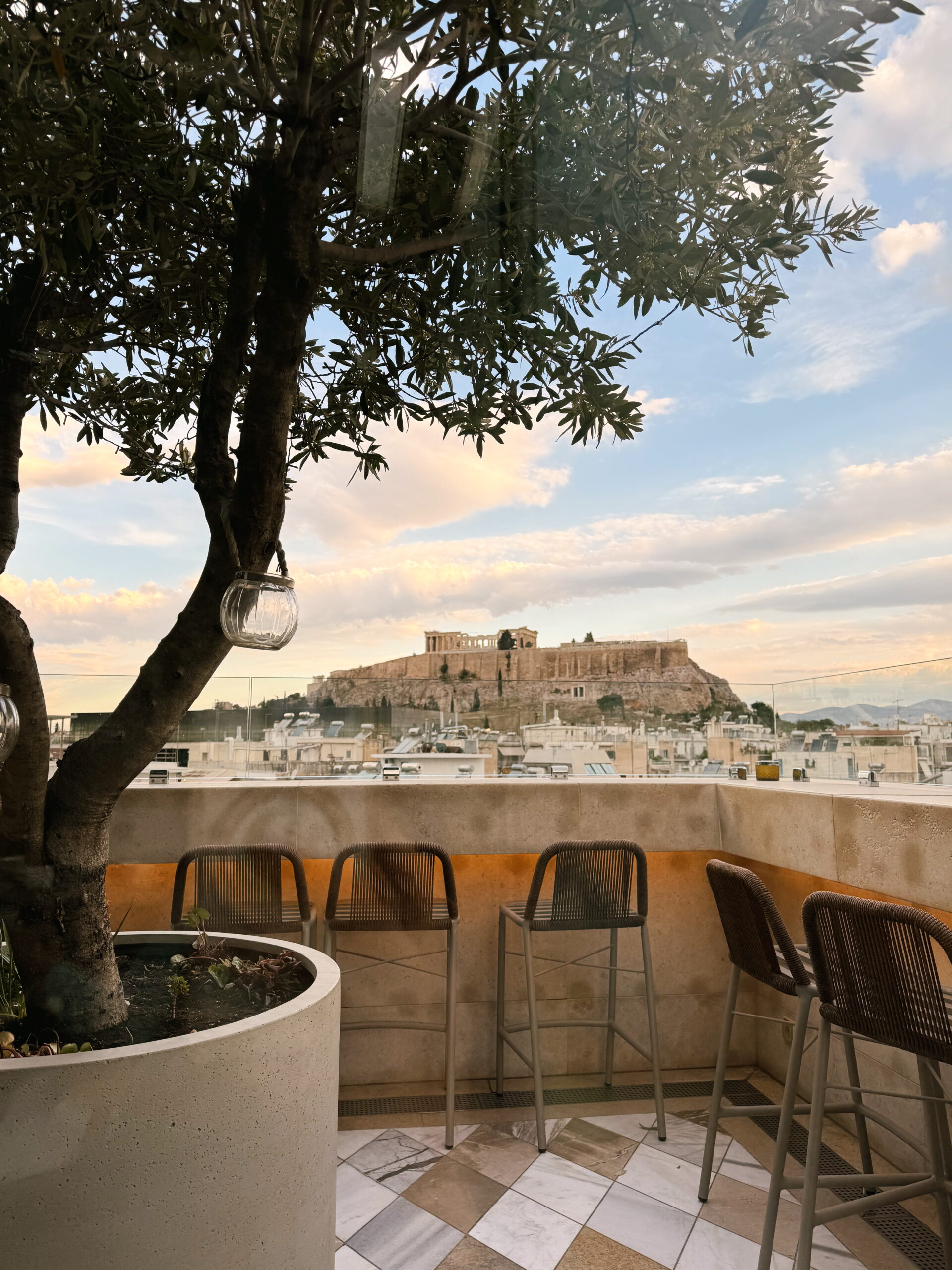 sunset view acropolis athens greece