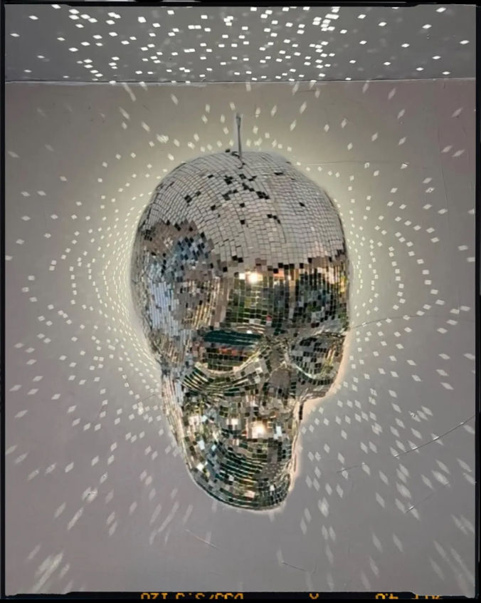 large skull disco ball